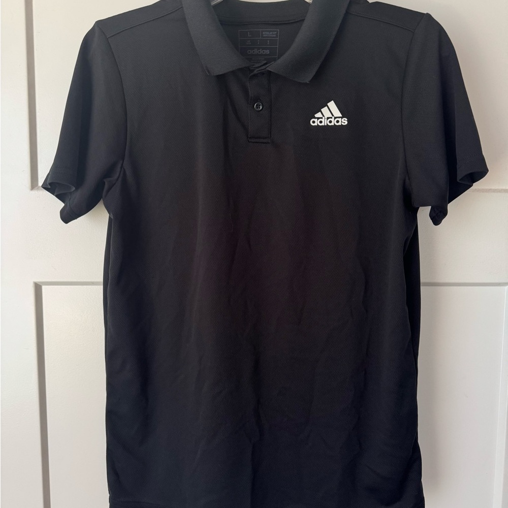 Adidas Black Polo Shirt Athletic Casual Wear